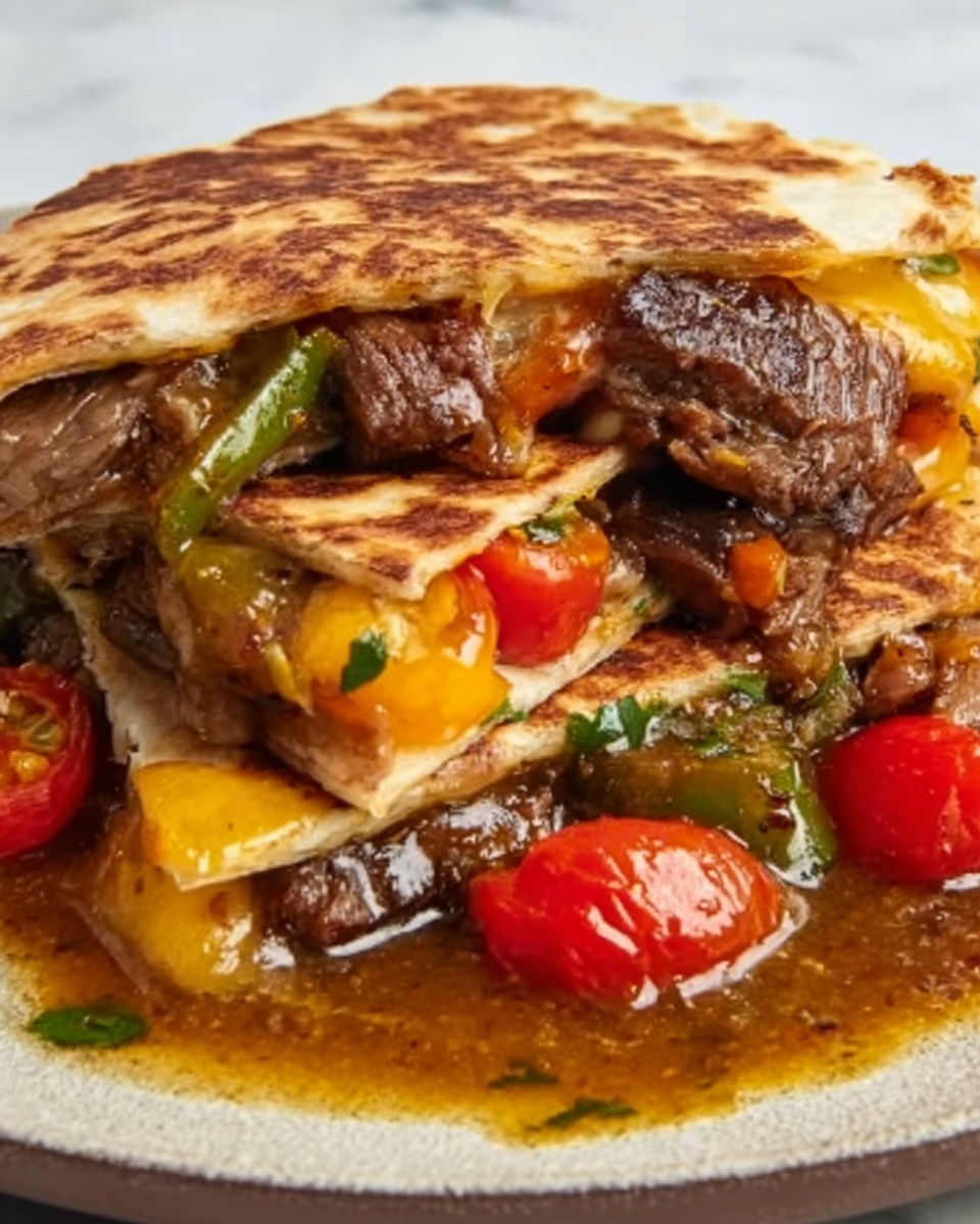 Chili Lime Steak Fajita Quesadillas Recipe - Recipe Image