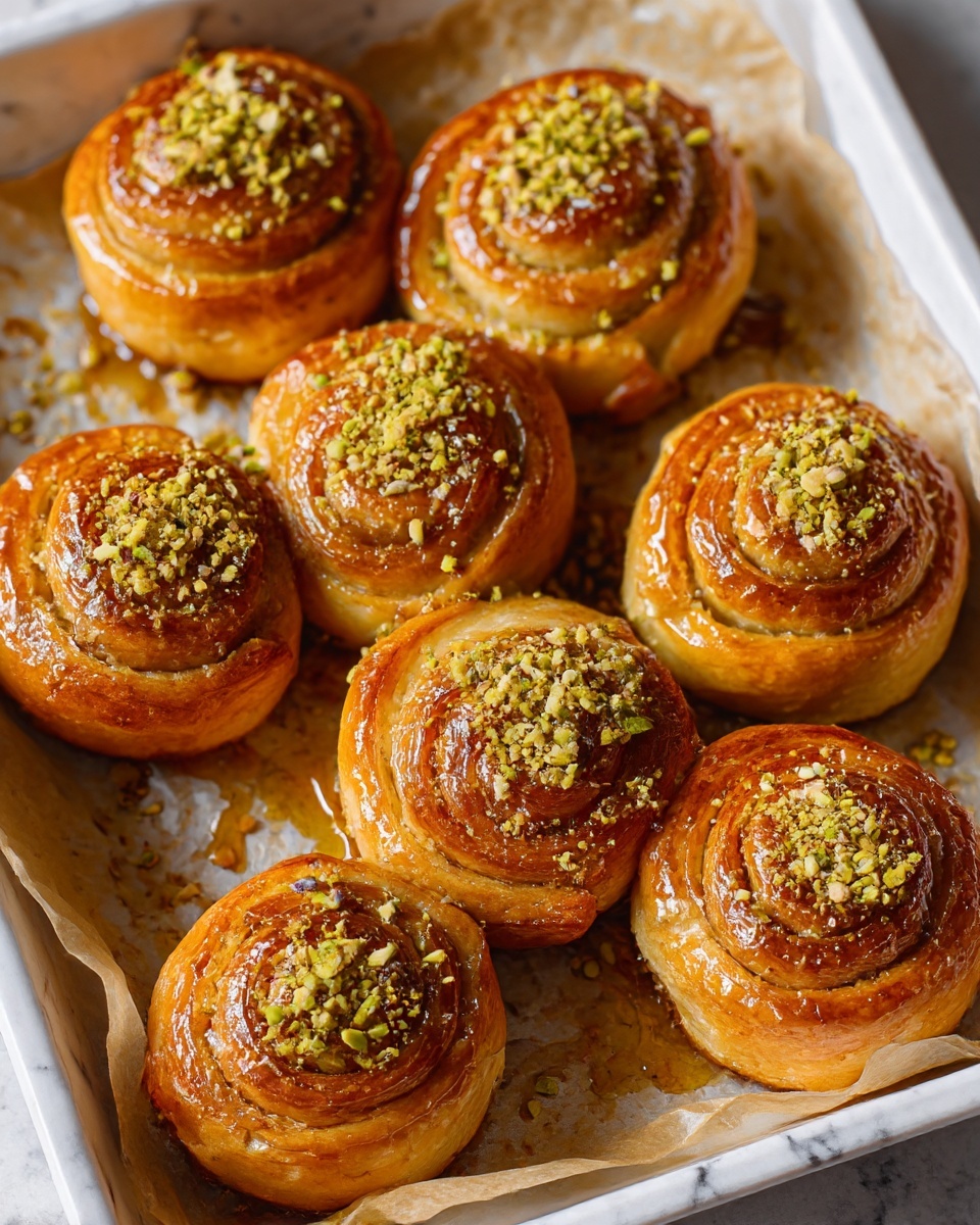 Pistachio Honey Baklava Rolls Recipe - Recipe Image