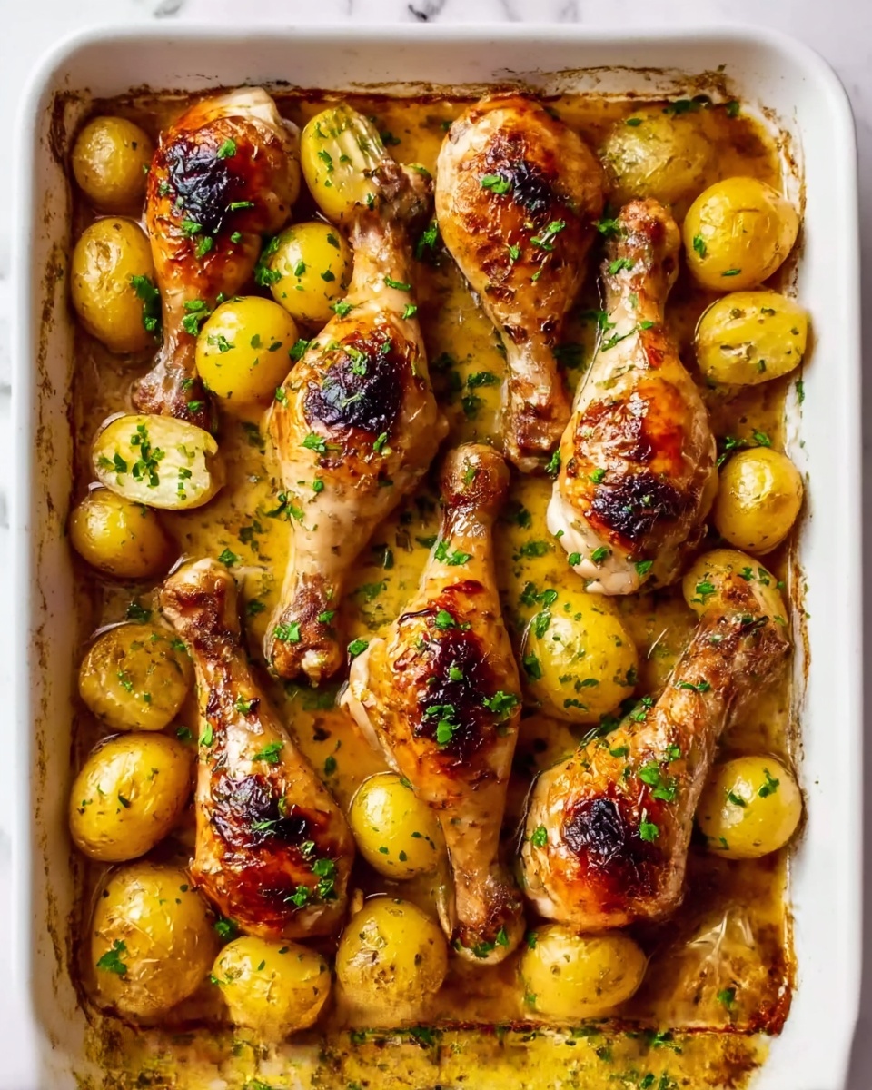 One Pan Lemon Herb Chicken and Potatoes Recipe - Recipe Image