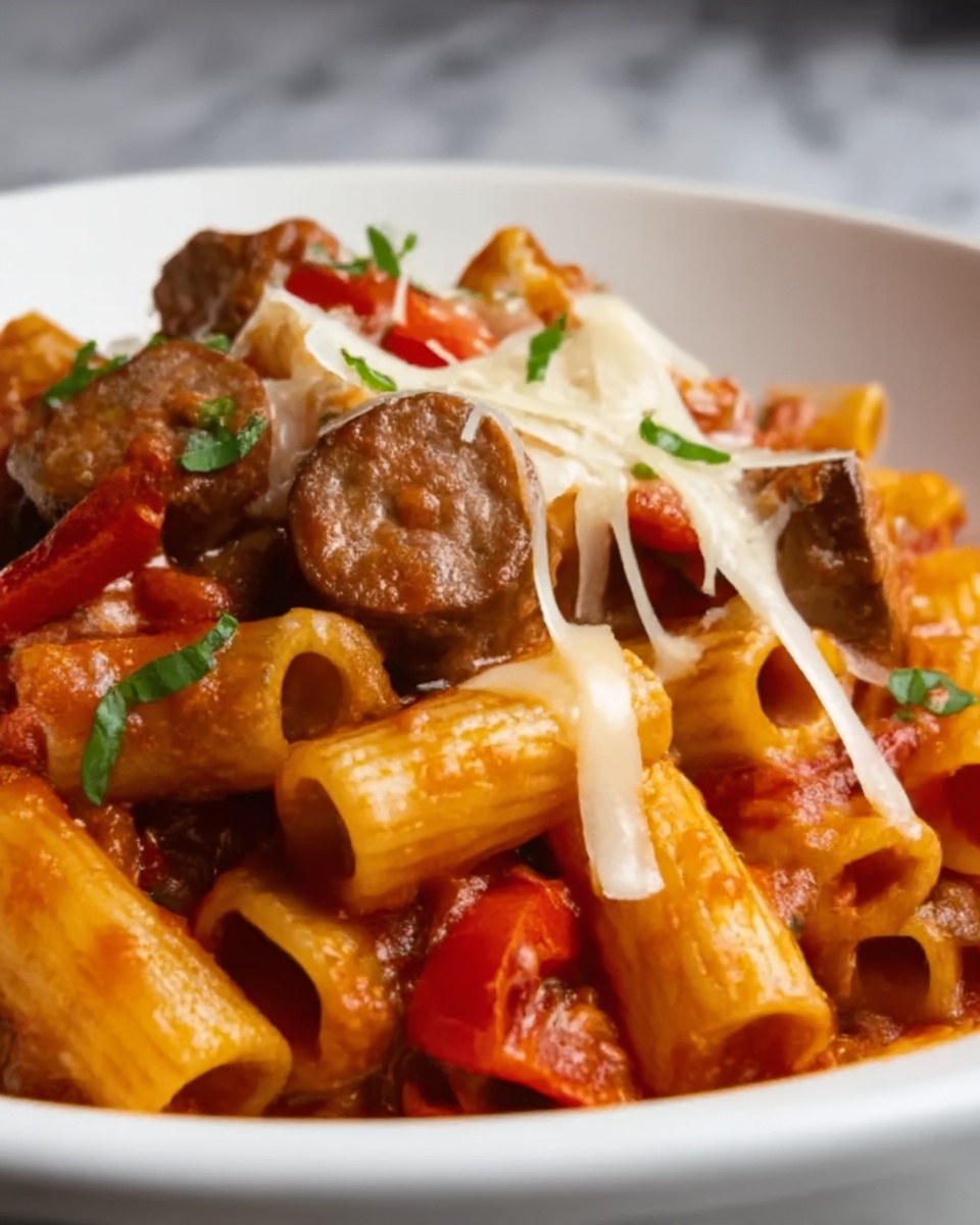 Sweet Pepper and Sausage Pasta Recipe - Recipe Image