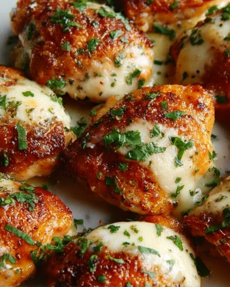 Garlic Butter Parmesan Chicken Bites with Creamy Herb Sauce Recipe - Recipe Image
