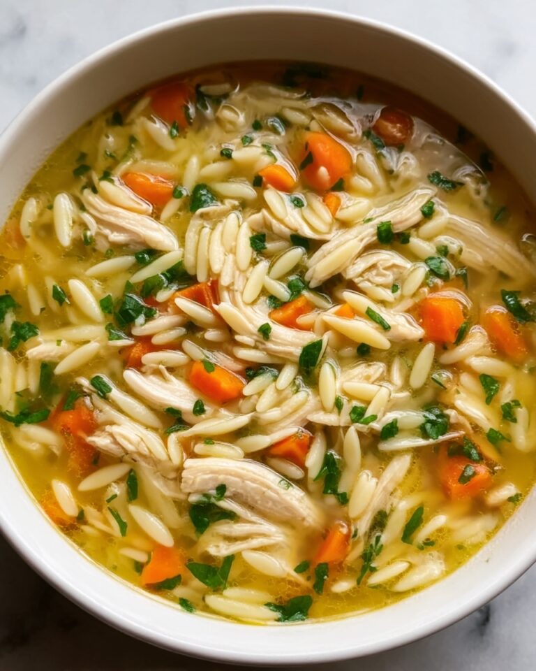 One Pot Lemon Chicken Orzo Soup Recipe