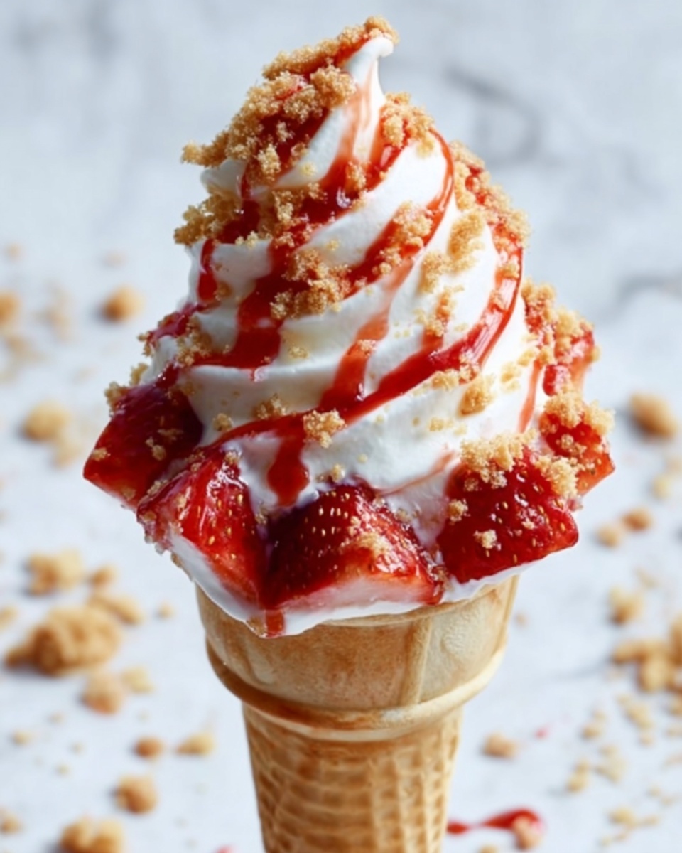 Strawberry Crunch Cheesecake Cones Recipe - Recipe Image