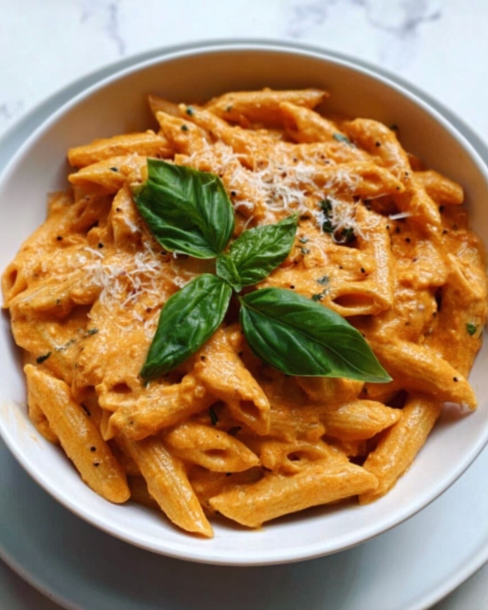 Creamy Tomato and Basil Penne Pasta Recipe - Recipe Image