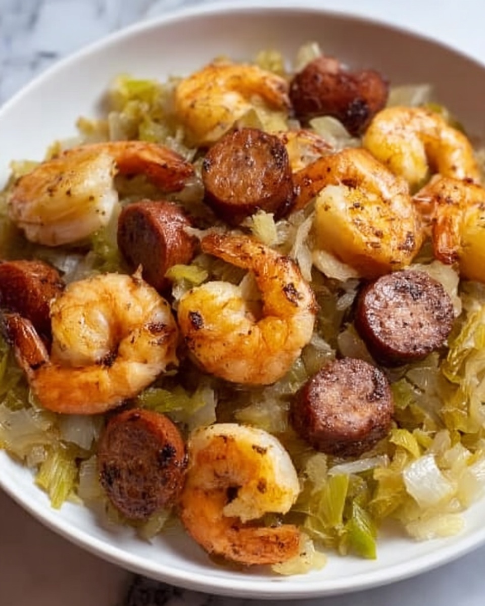 Fried Cabbage with Shrimp & Sausage Recipe - Recipe Image