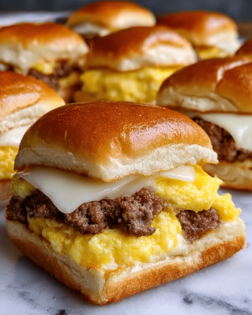 Hawaiian Roll Breakfast Sliders with Sausage, Egg & Cheese Recipe - Recipe Image