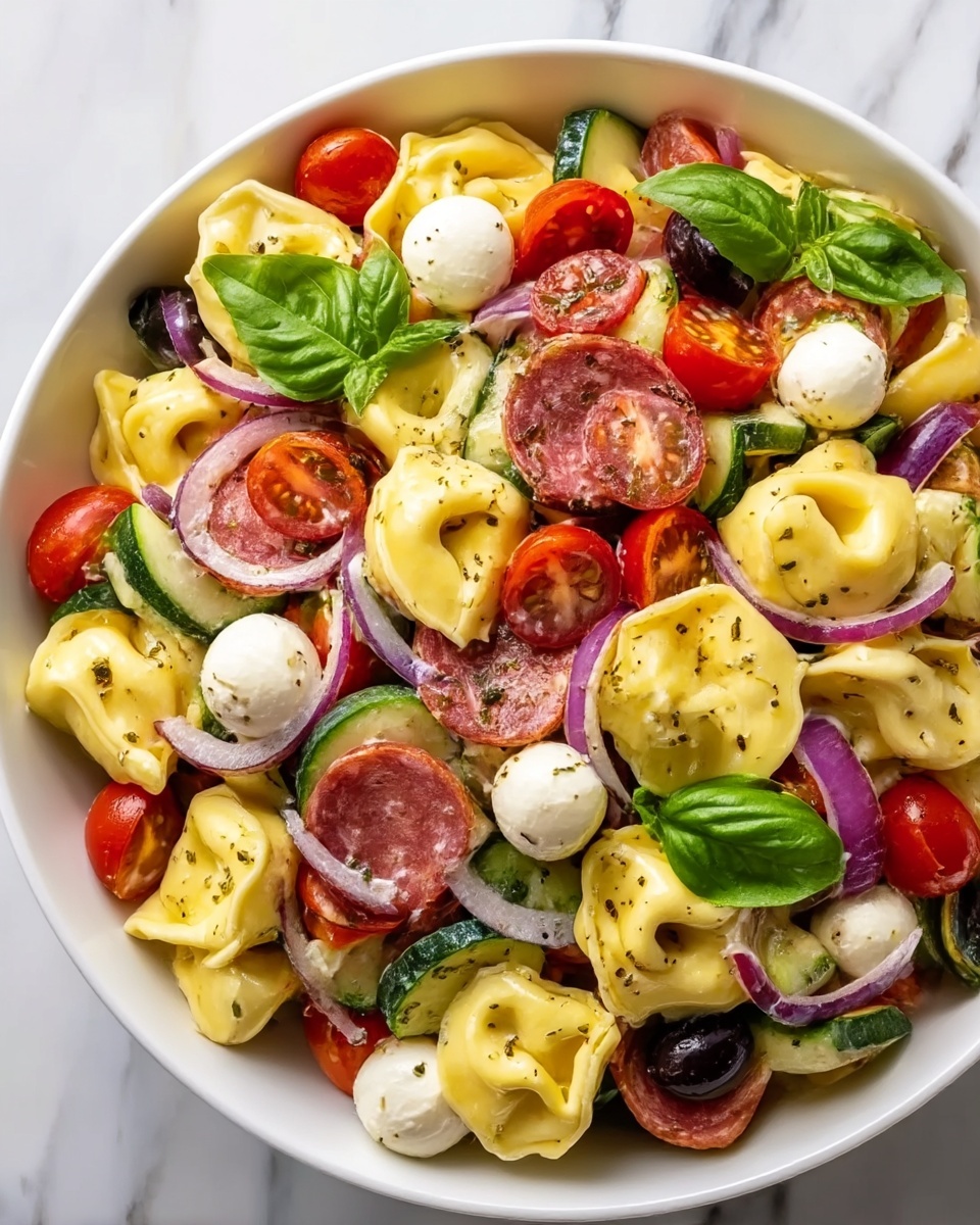 Italian Tortellini Pasta Salad Recipe - Recipe Image