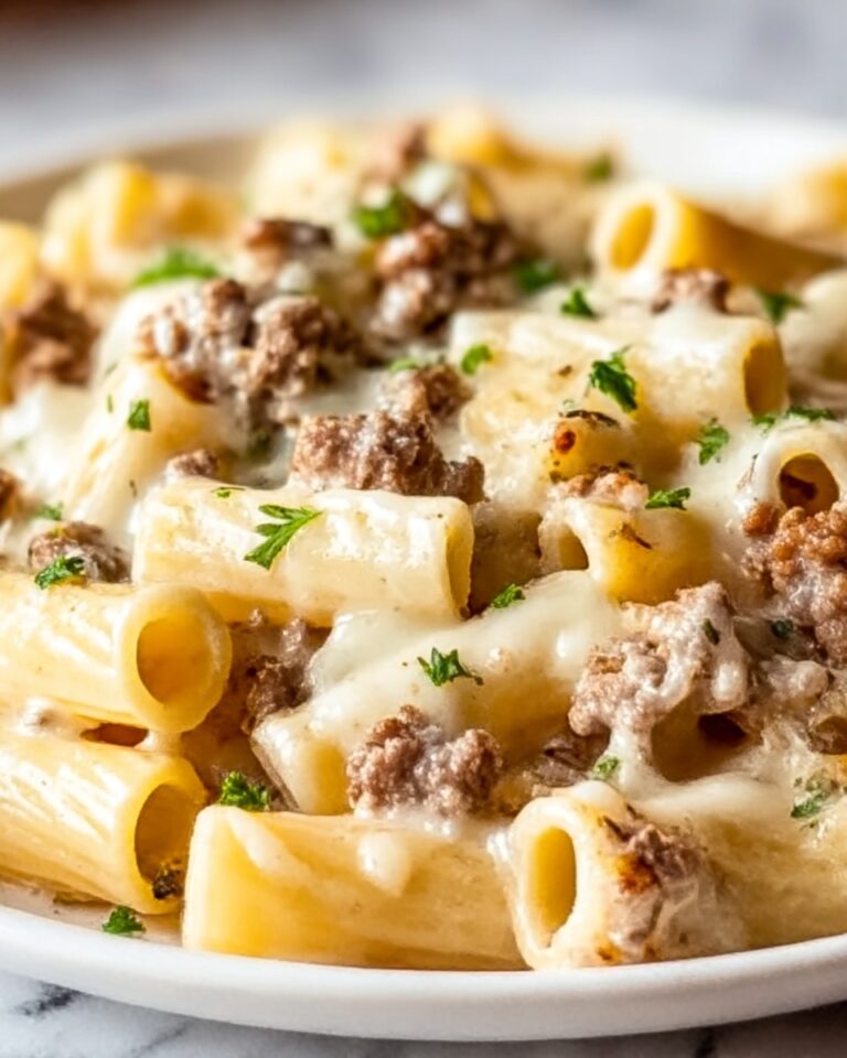 Loaded Cheeseburger Alfredo Pasta Recipe