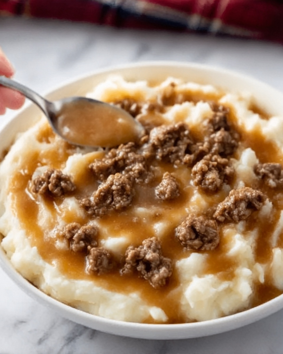 Ground Beef Gravy with Mashed Potatoes Recipe - Recipe Image