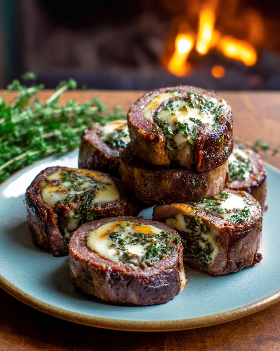 French Onion Steak Pinwheels Recipe - Recipe Image