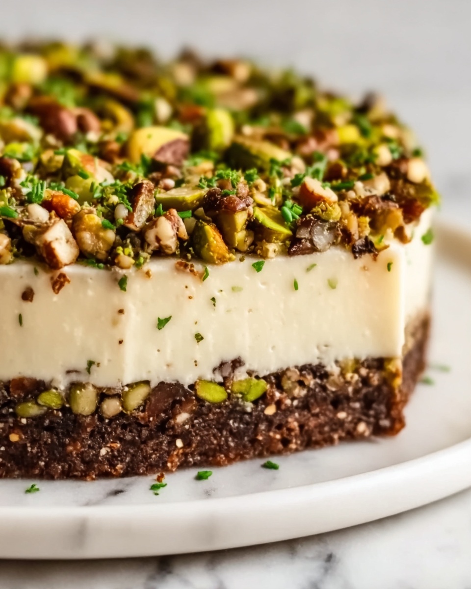 Pistachio and Mushroom Cheesecake with Feta & Parmesan Crust Recipe - Recipe Image