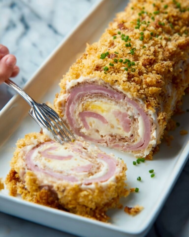 Chicken Cordon Bleu Meatloaf with Dijon Parmesan Sauce Recipe