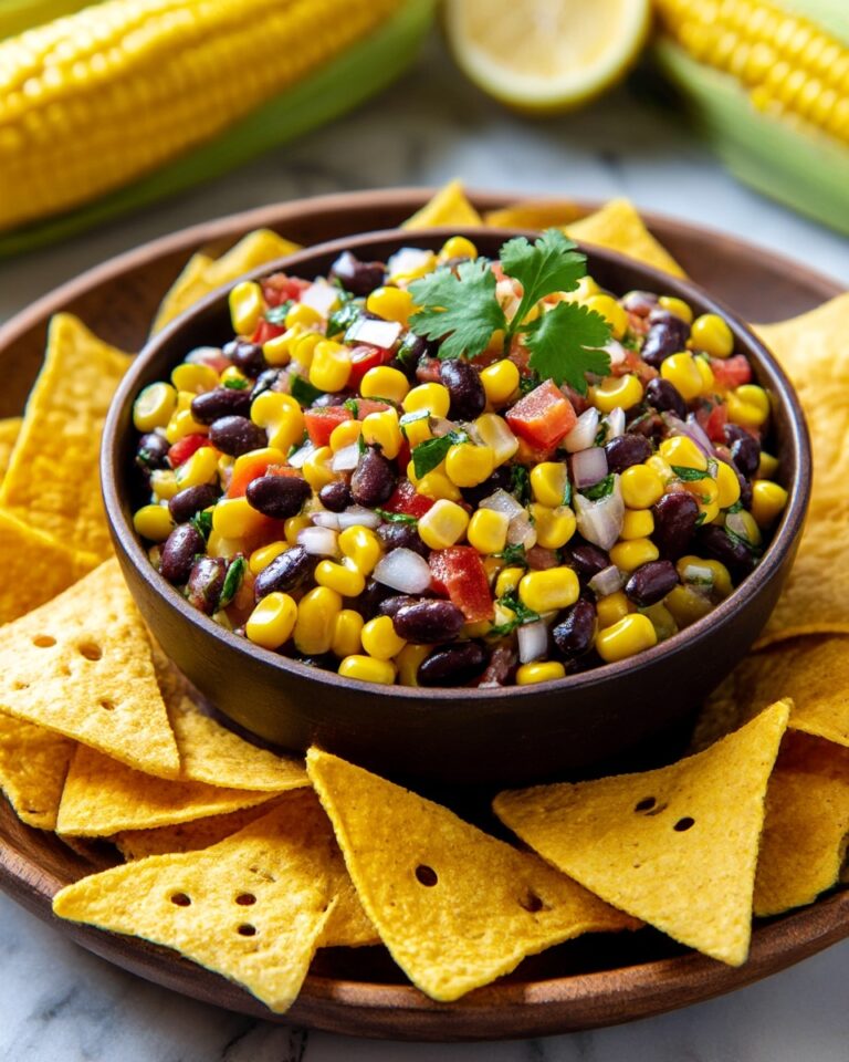Black Bean and Corn Salsa with Tortilla Chips Recipe