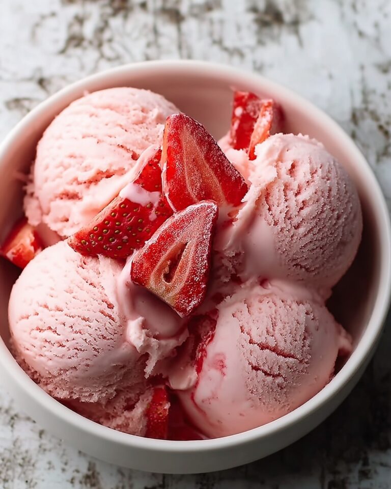 Creamy Strawberry Ice Cream with Fresh Chunks Recipe