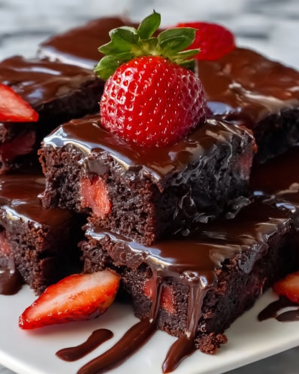 Chocolate Covered Strawberry Brownies Recipe - Recipe Image